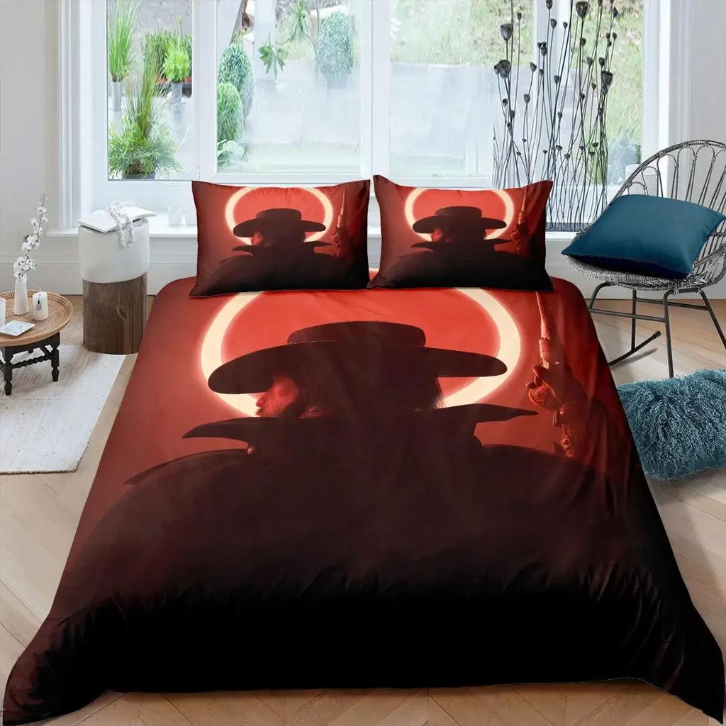 Western Cowboy Duvet Cover Set Vintage Farmhouse Bedding Set For Kids Boys Teens Queen Size Soft 2/3Pcs Polyester Quilt Cover