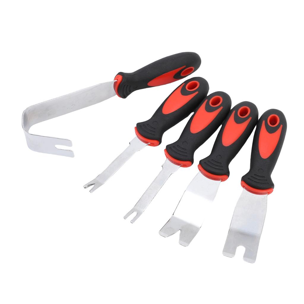 5 PCS Car Trim Removal Tool Kit Stainless Steel Auto Clip Fastener Remover Pry Tool Set for Vehicle Upholstery Door