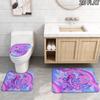 3pcs The Amazing World of Gumball Pattern Flannel Nonslip Absorbent Washable Decorative Bathroom Home Toilet Seat Cover Mat