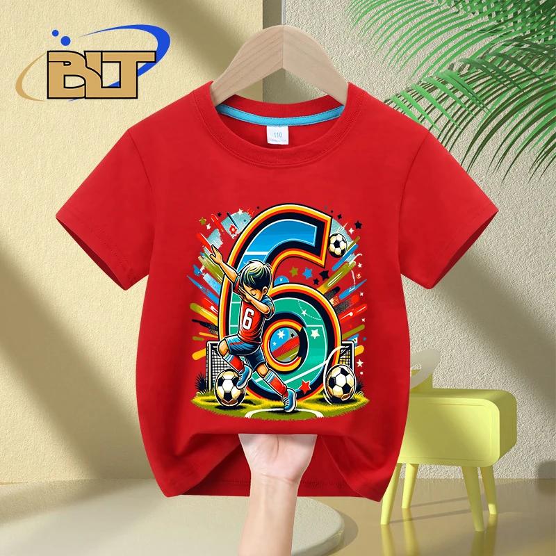 6-year-old boy birthday T-shirt summer kids short-sleeved casual top children's gift