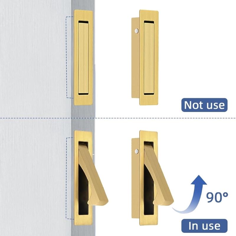 Maniglia per Porta Scorrevoli in Acciaio Inossidabile Maniglia a Incasso per Armadio Maniglie a Incasso per Porte Ferramenta per Mobili Facile da Installare