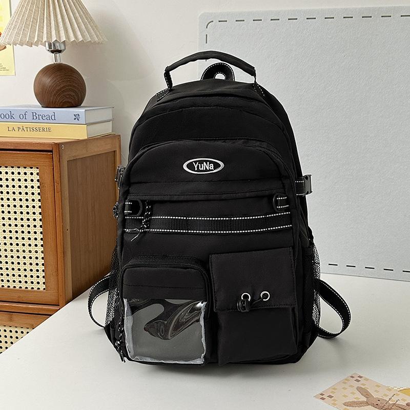 Schoolbag1011 Korean Harajuku Large Capacity Versatile Backpack Vintage Campus Middle and High School Student Tooling Style School Bag Lightweight
