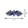 Diamante Hair Clips for Women Blue Crystal Floral Hair Accessories for Bridal Occasions and Special Events