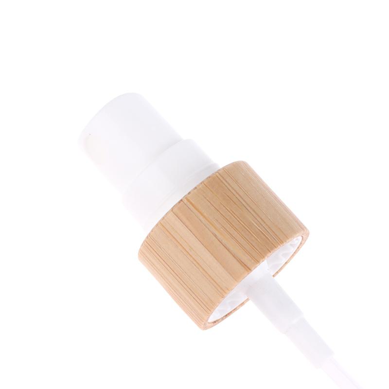 1 Stück 18-410 20-410 24-410 Bambus-Kunststoff Hautpflegeverpackungsflasche Pumpdeckel Umweltfreundlicher Holzdeckel Lotion Kappen Sprühaufsatz