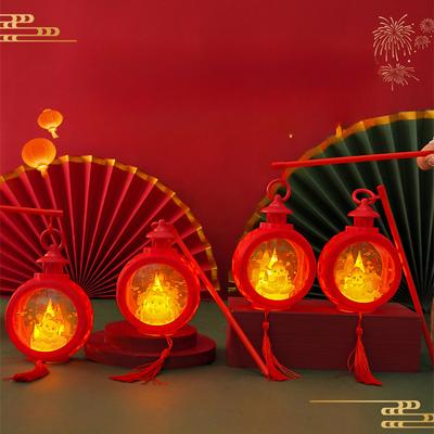 Round Hand-held Lanterns Illuminated Decorative Atmosphere Lights Lantern Festival Wind Lanterns and Night Lights