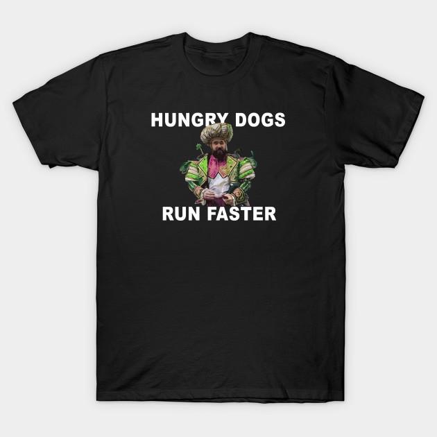Men Black Print T-shirt Hungry Dogs Run Faster No-Cut Transfer Paper Print Cotton Tshirt 4XL чёрный