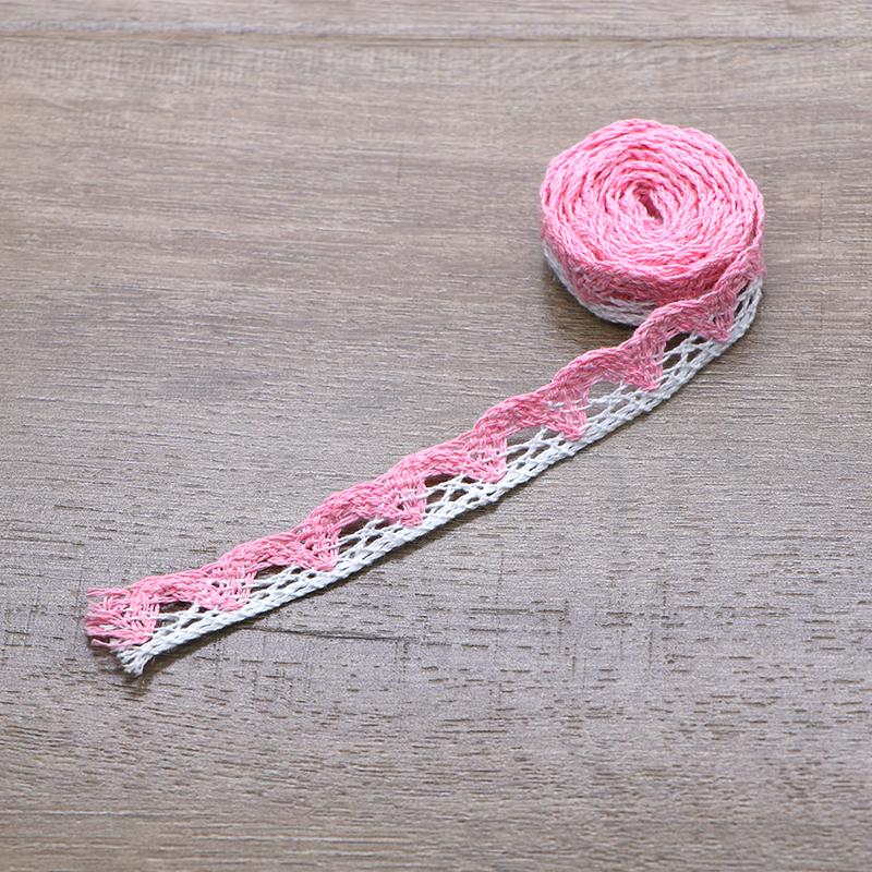 White Lace Trim with Colored Cotton Edges for DIY Decorative Tablecloths, Curtains, and Sofas
