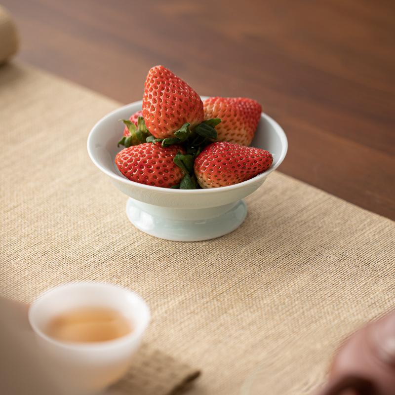 Chinesische Keramik Obstteller Retro Hochfuß Dessert Snacks Teller Dim Sum Tabletts Porzellan Geschirr Küchenzubehör Teegeschirr