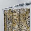 Luxury Marble Print Shower Curtain Modern Bathroom Decor, Waterproof Fabric For Wet Areas Gold Black Abstract Pattern (180 X 180