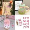 500Pcs Glittering Bowknot Sticker Adhesive Wrapping Label for Scrapbooking Journal Notebook Packaging Party Decoration