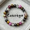 Xi Yin TK Tiger Eye & Black Gallstone Crystal Bead Bracelet