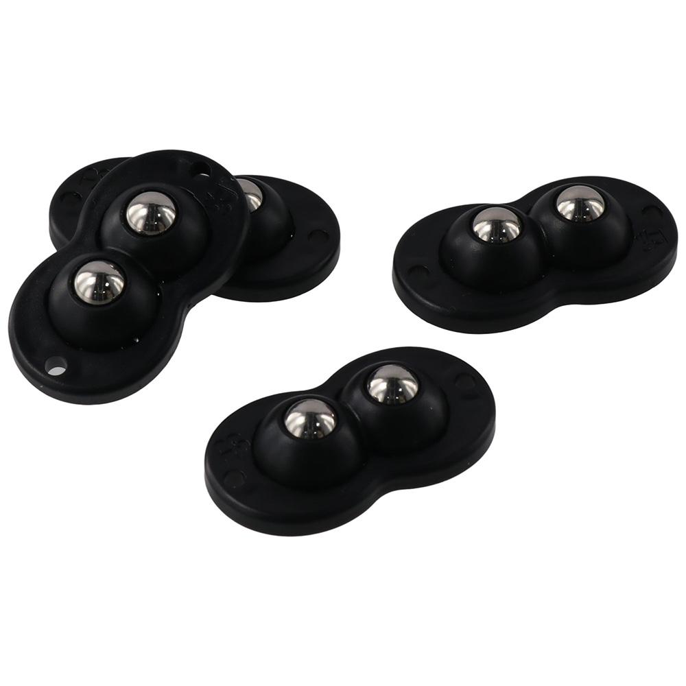 

4Pcs Stainless Steel Double Bead Universal Wheel Black Appliance Wheels Furniture Box