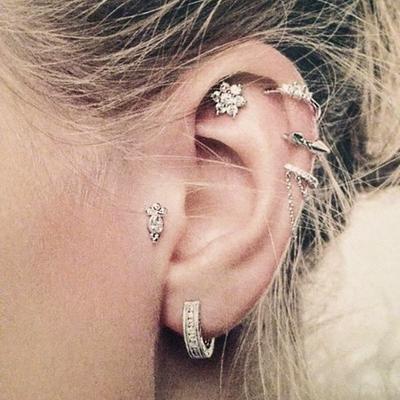 Boucles d'oreilles Bohèmes Rétro Rivets Type C Frange Ensemble Boucles d'oreilles Ensemble Six Pièces