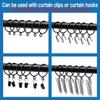 Openable Curtain Rings with Eyelets, 1inch Heavy Duty Rustproof Metal Drapery Rings,Shower Curtain Rings 24pcs Black Zocang