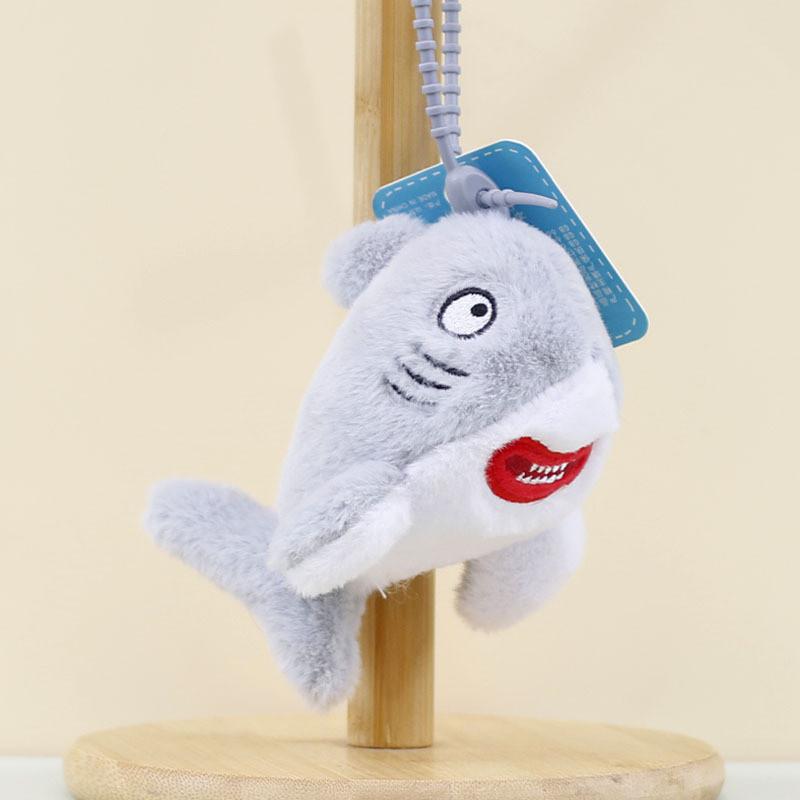 Adorable Shark Plush Keychain Cute Cartoon Shark Stuffed Toy Bag Charm Machine Doll