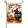 Linen Halloween Fall Pumpkin Garden Flag Rustic Style Ghost Welcome Flag  Porch