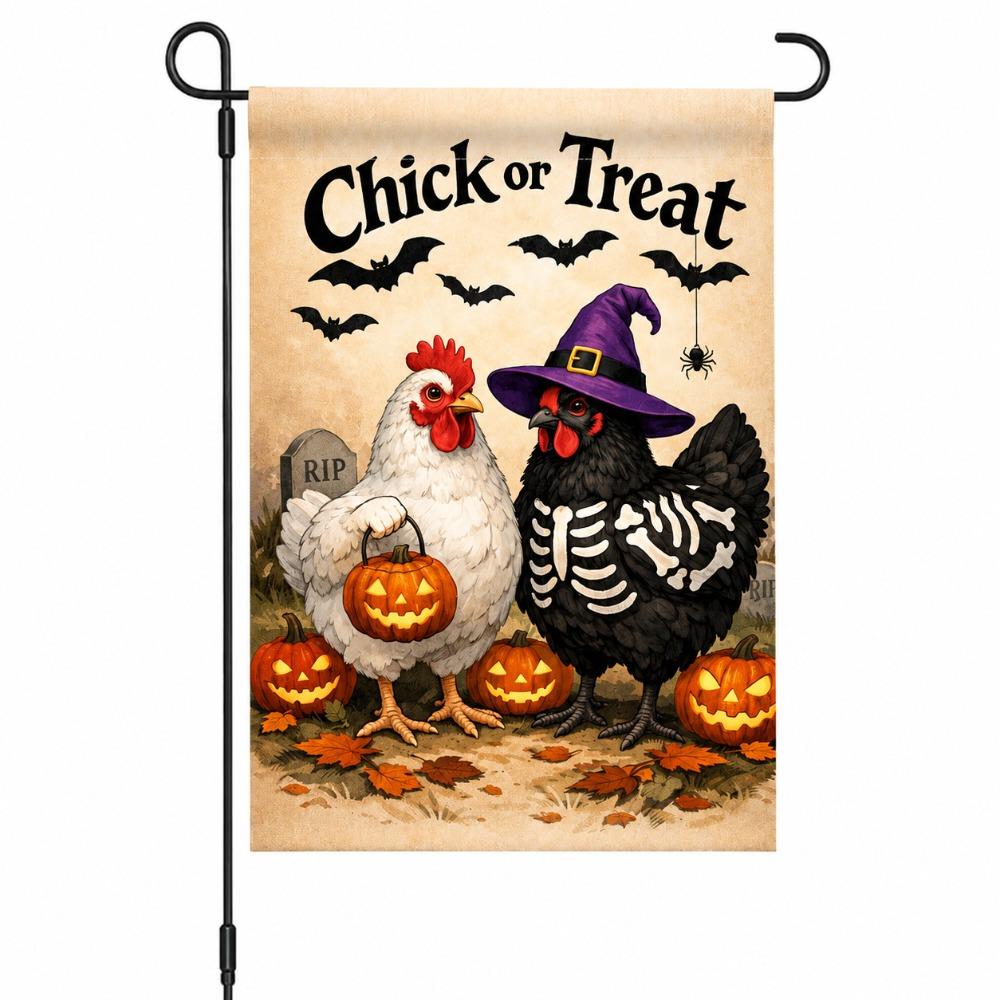 Linen Halloween Fall Pumpkin Garden Flag Rustic Style Ghost Welcome Flag Porch
