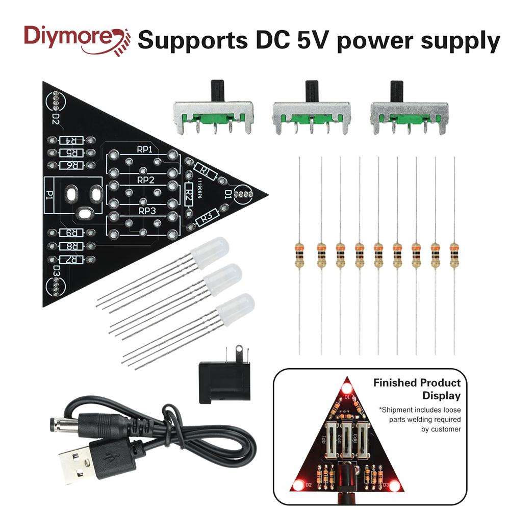 DC 5V LED Display Module Sliding Resistor RGB Dimmable LED Adjustable Color and Brightness DIY Soldering Practice Kit