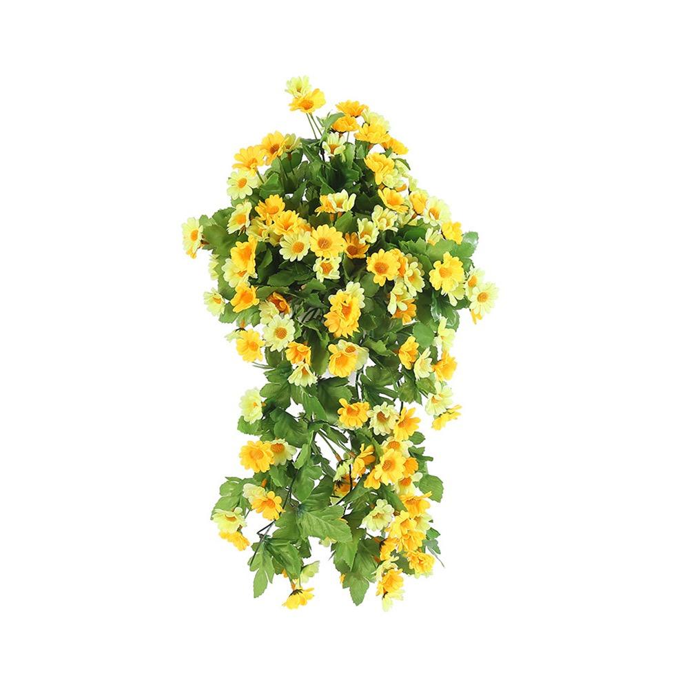 

Multicolor Artificial Flower Daisy Vine Green Leaves Plants Wreath Simulation Greenery Leaves DIY Fake Flower