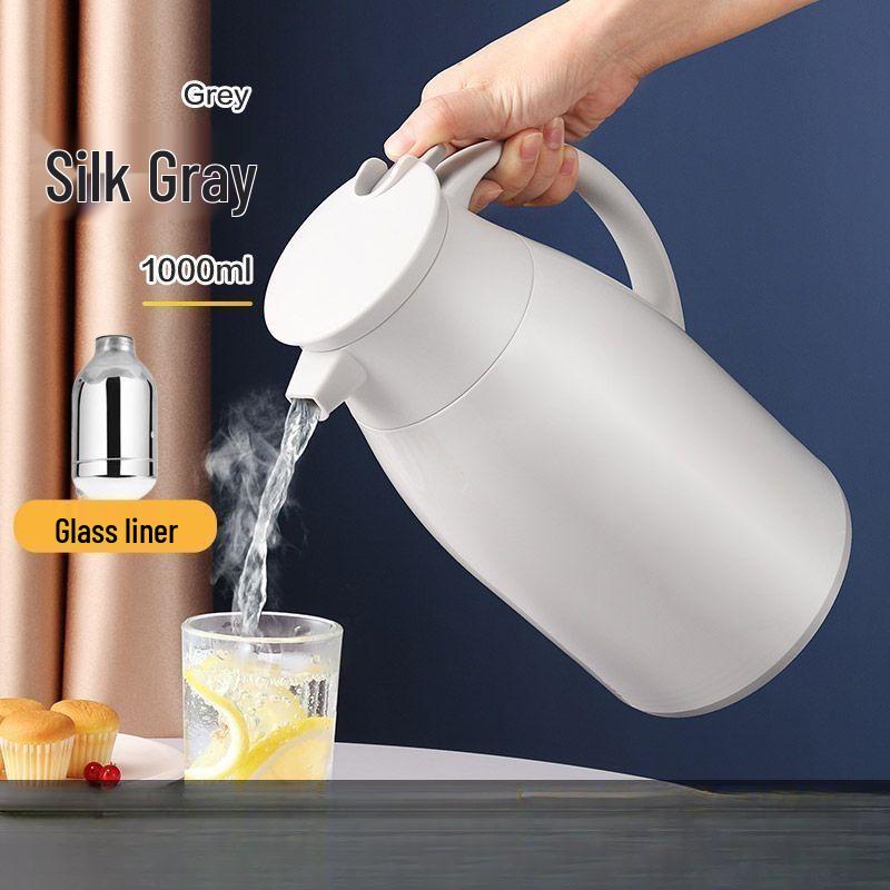 

Jeko Smart Glass-Lined Insulated Water Bottle with Temperature Display for Home and Dorm Use Silk Gray 1L (Double-layer vacuum liner)