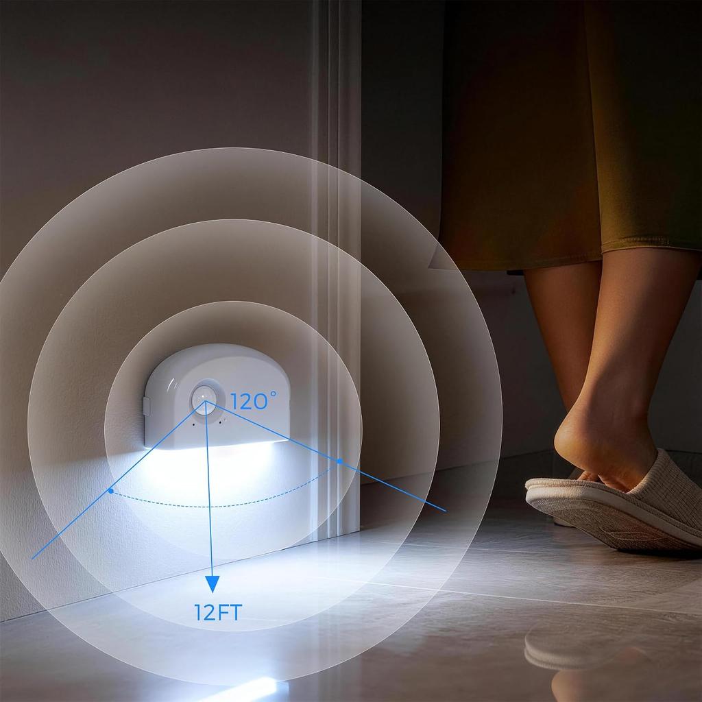 8 Pack Rechargeable Motion Sensor Stair Lights Indoor, Motion Activated Night Light Led Battery Powered Portable Automatic Wireless Stick On Lamp for