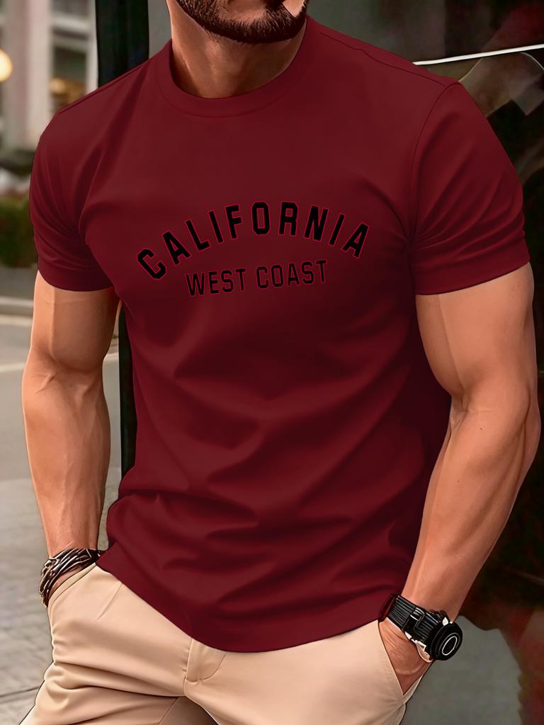California Weat Coast Design T Shirts For Man Cotton Fashion TShirt Casual Loose ONeck Clothes Summer Retro Men Short Sleeve