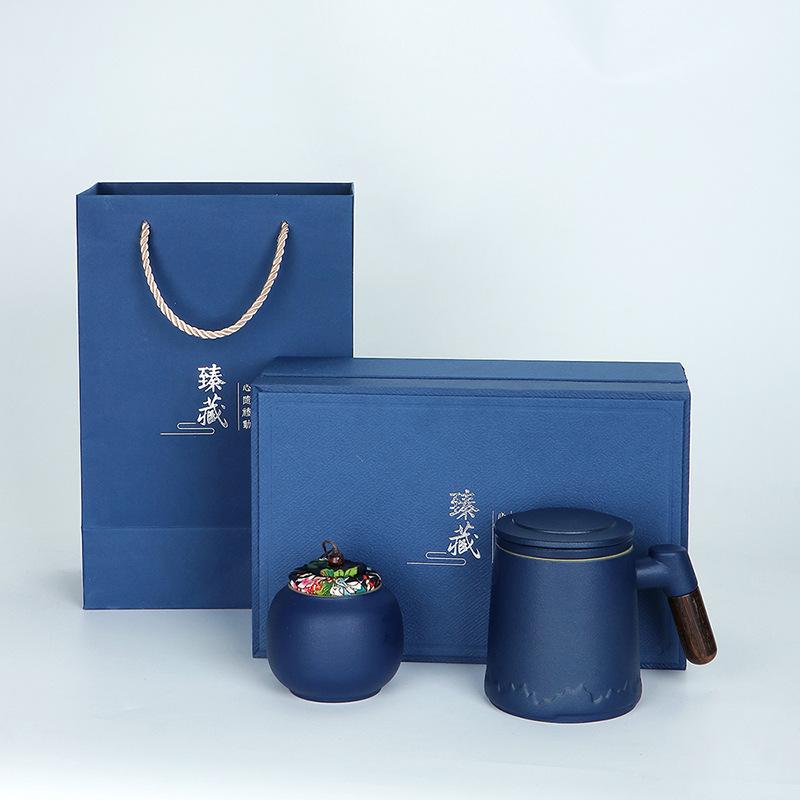 Ceramic cup, tea separation cup, office tea cup, cup with lid, filter cup, mug, personal cup, business gift