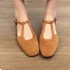 2025 new summer retro woven beautiful Roman sandals women's skirt hollow Mary Jane thick heel bag head single shoes