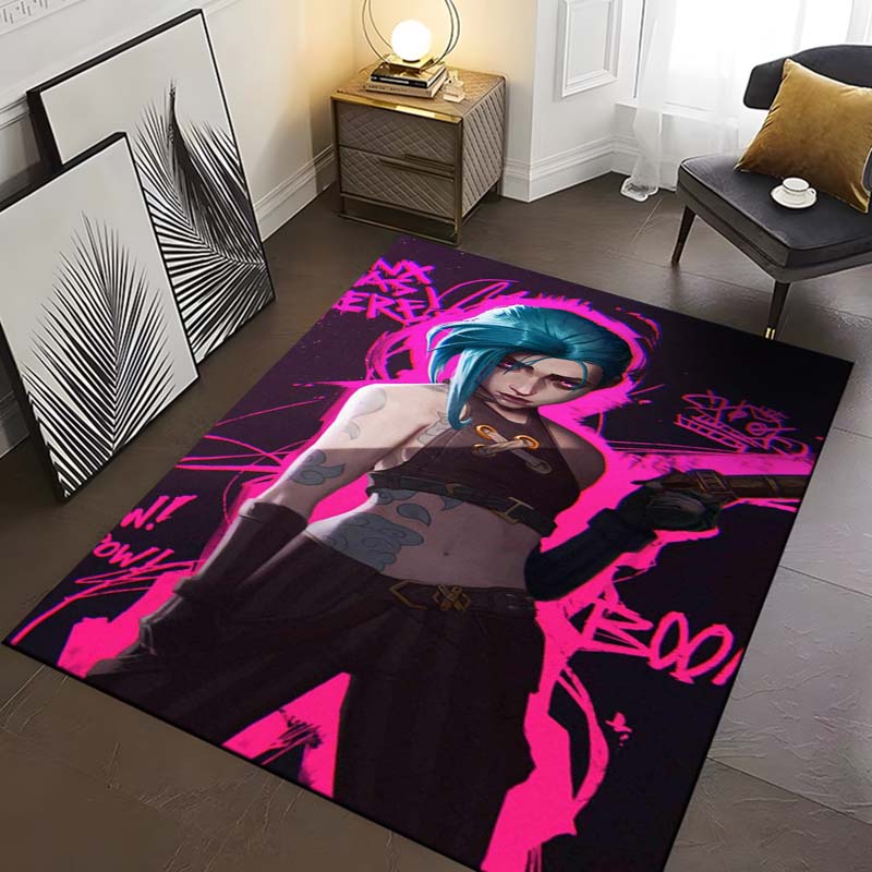 15 Size Game Lol Jinx-x Pattern Rug Carpet for Living Room Bathroom Mat Creative Doormat Carpet for Bedroom Home Decor
