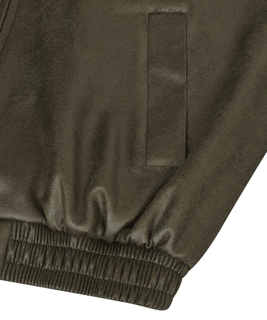 Standarderror 87-Stan009 [Renewal] Standard Blouson Suede Jacket Crack Khaki (C Type)