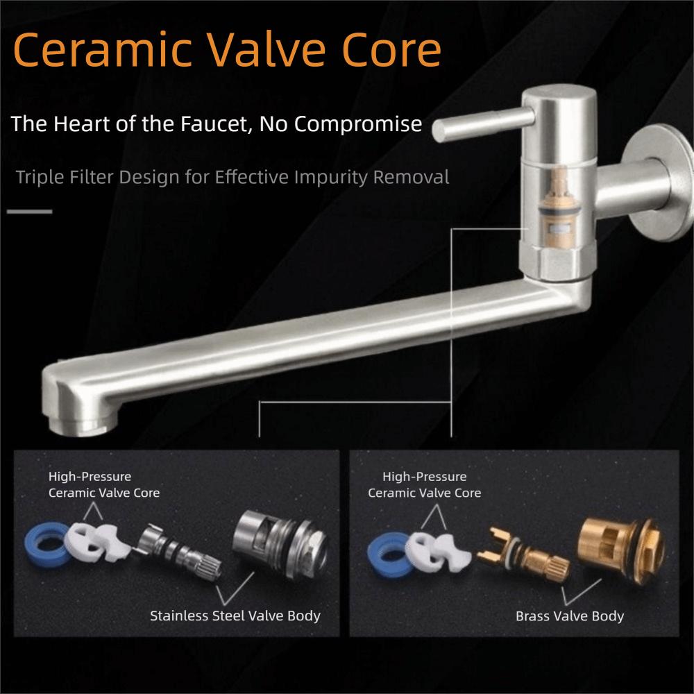 180° Rotation Kitchen Faucet Non-slip Handle Stainless Steel Sink Tap  Bathroom Use