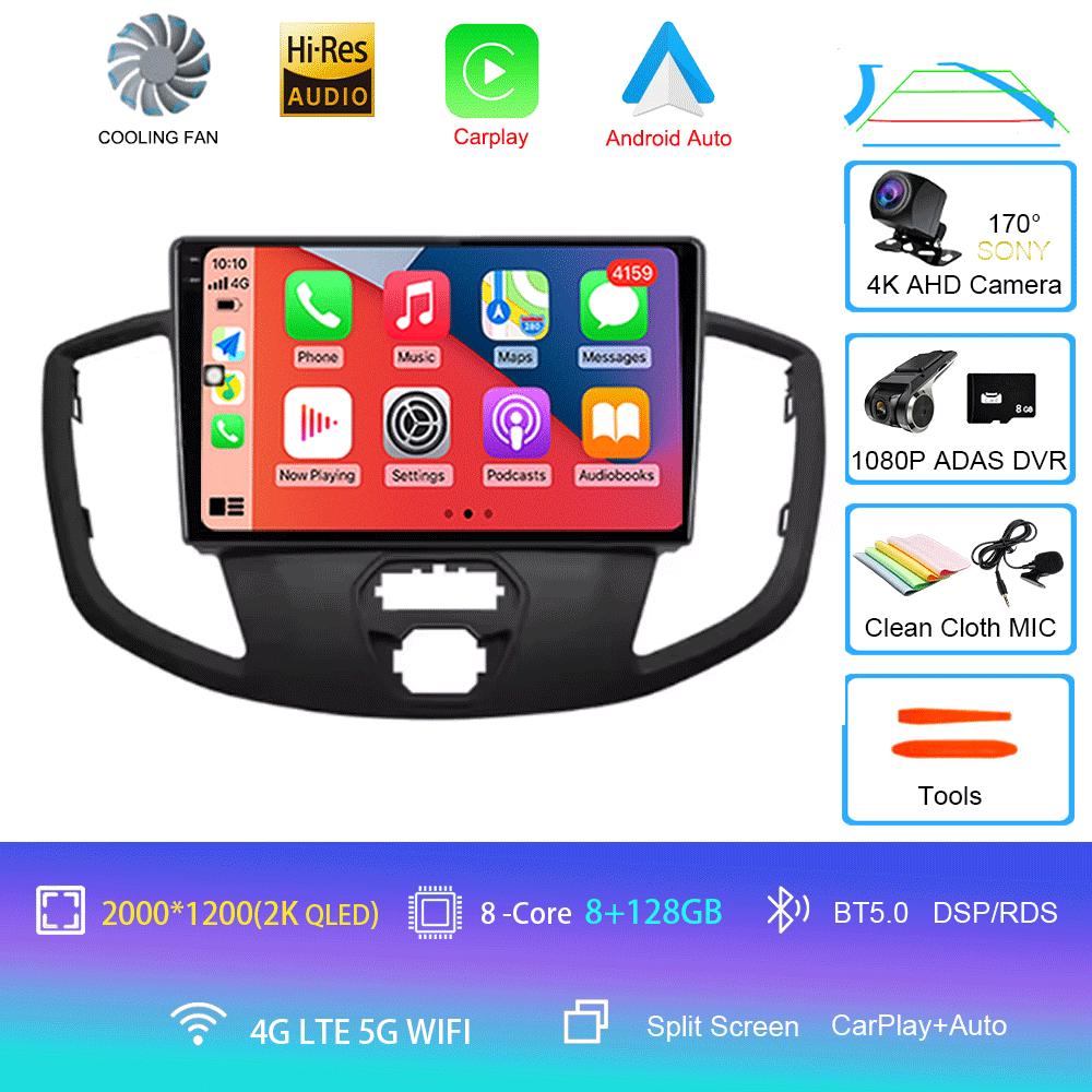 Car Radio Android 14 Auto For Ford Transit 2015 2016-2018  Central Multimedia Car Stereo Receiver GPS Navigation Autoradio