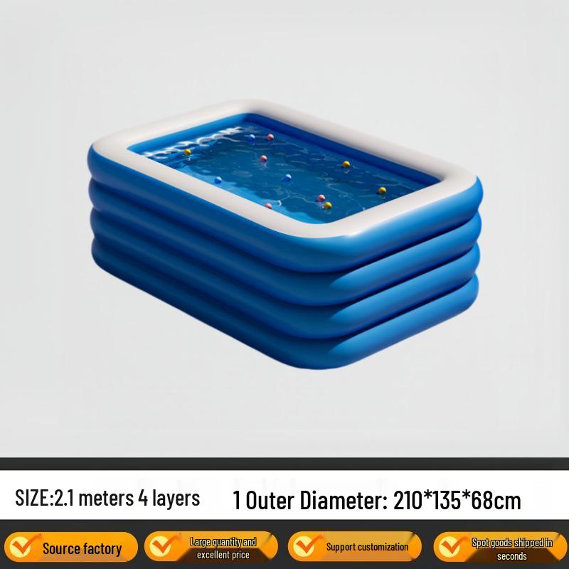 Extra-Large Foldable Inflatable Swimming Pool for Kids and Adults, Outdoor Home Use