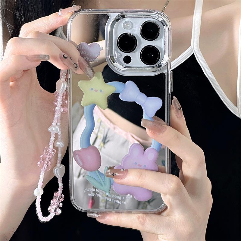 Zhitai Apple 16 Pro Max Three-in-One Mirror Case for iPhone 15/14 Pro with Bracelet, 12th Gen