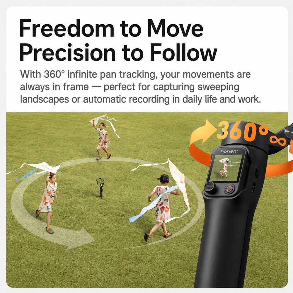 hohem iSteady V3 Ultra AI Auto Tracking Smartphone Gimbal Stabilizer 3-Axis with 1.22 inch Smart Touch Color Screen Composite Fill Light Wireless