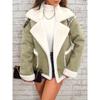 Giacca di Pelliccia Sintetica con Collo a Revers Autunnale e Invernale Nuova Moda Europea e Americana Cappotto Caldo Integrato Pelliccia Donna