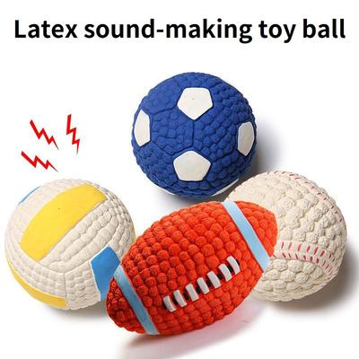 Rugby Soft Pet Ball Squeaky Toy for Small Large Dog Tennis Volleyball Football Basketball Latex Tooth Cleaning TrainingToys GWF6