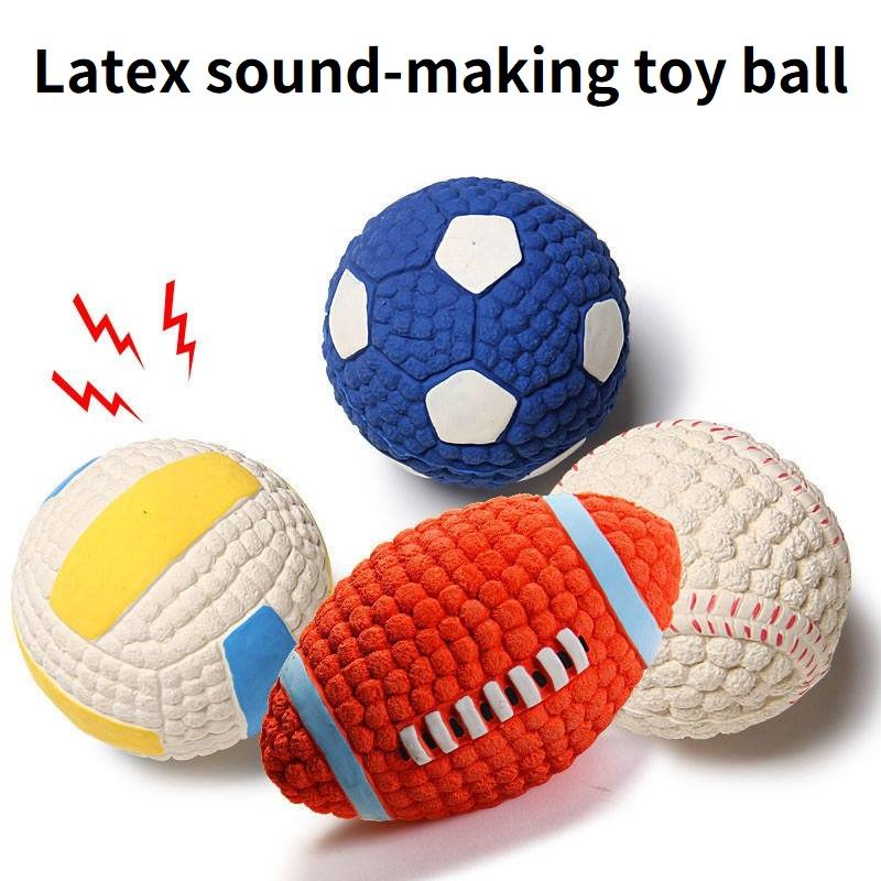 Interactive Dog Chew Toy Squeak Toys Natural Latex Balls Anti Bite for Chihuahua Golden Retriever Small Large Dogs GWF6