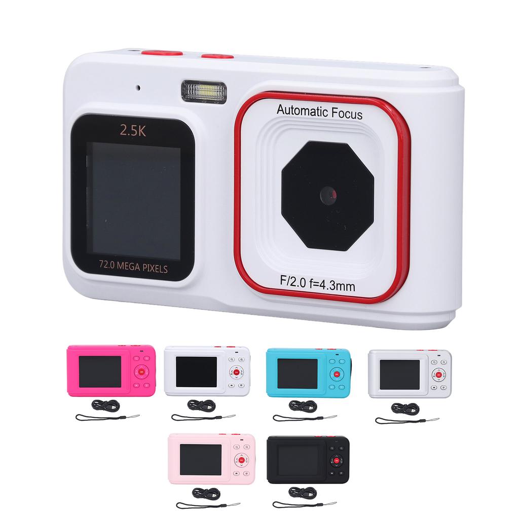 Digital Camera 72MP 2.5K Video Output Dual Screen Compact Camera 16X Zoom Autofocus Selfie Camera fo
