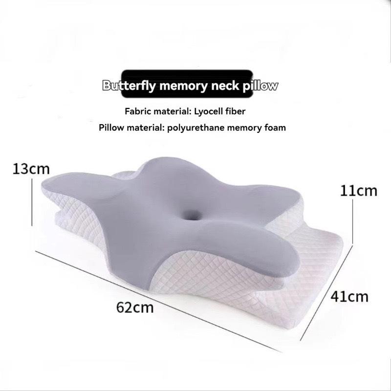 

Butterfly-Shaped Memory Foam Neck Pillow for Side Sleepers - Thickened, Non-Collapsing Design for Enhanced Neck Protection серый