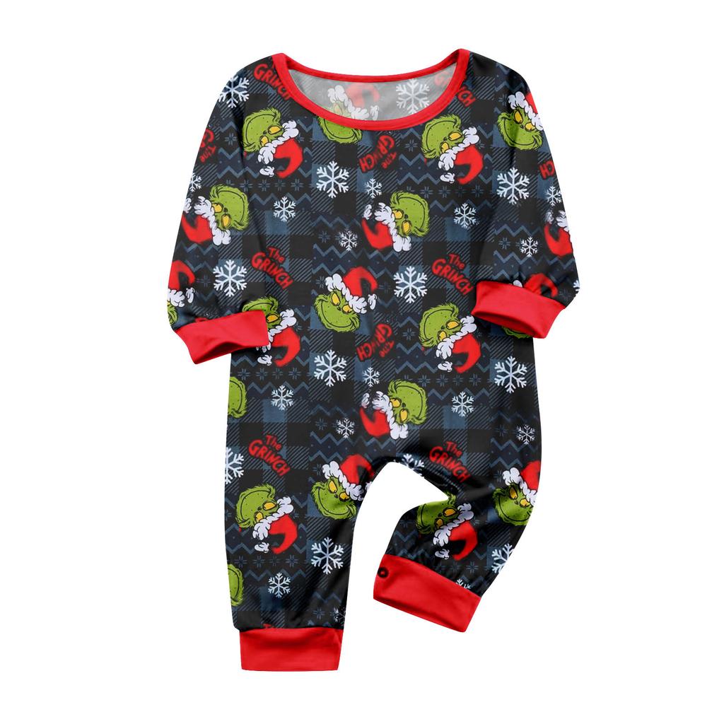 Print Cute Family Set Pajamas, Home Clothes, Family Set Long Sleeve Top Pants Set