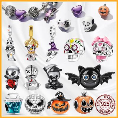 Auténtico Cobre Calavera Calabaza Espeluznante Colgantes Abalorios Se Ajustan a Pulsera Original Abalorios Colgante Joyería Regalo