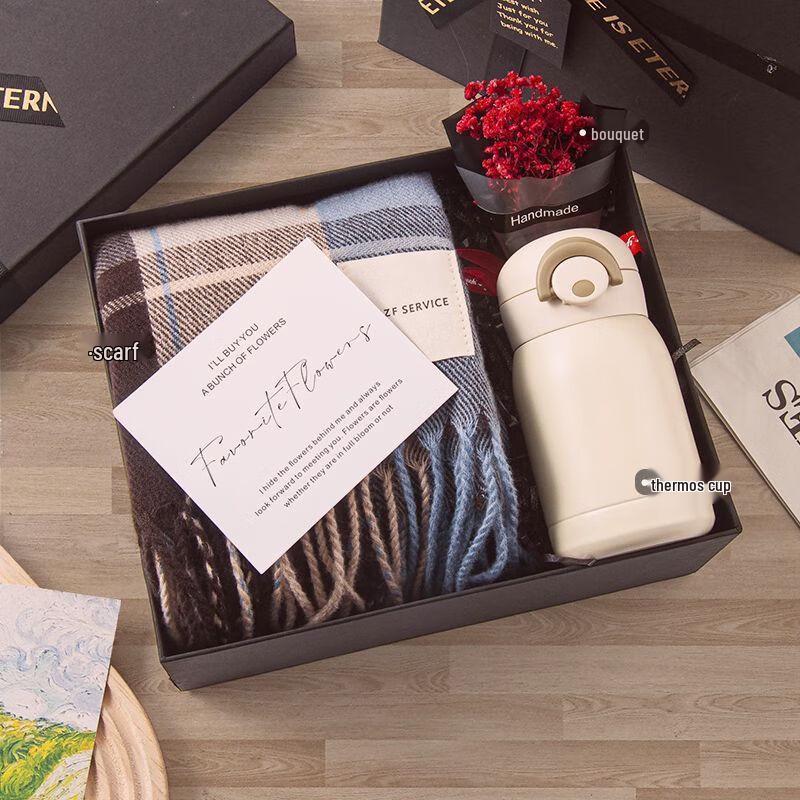 Christmas Scarf & Mug Gift Set Scarf Gift Box Six