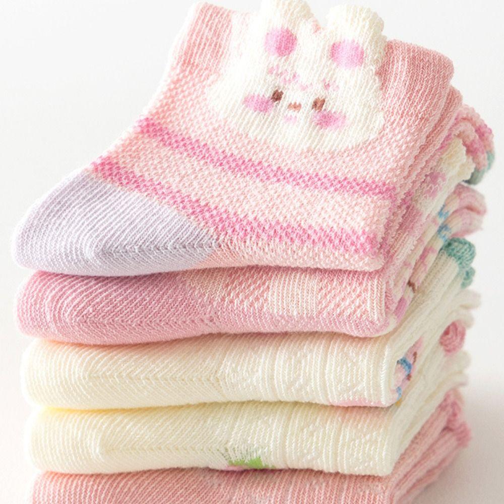 5Pairs Ruffle Baby Cotton Socks Autumn Spring Newborn Socks Toddle Short Tube Socks  Children