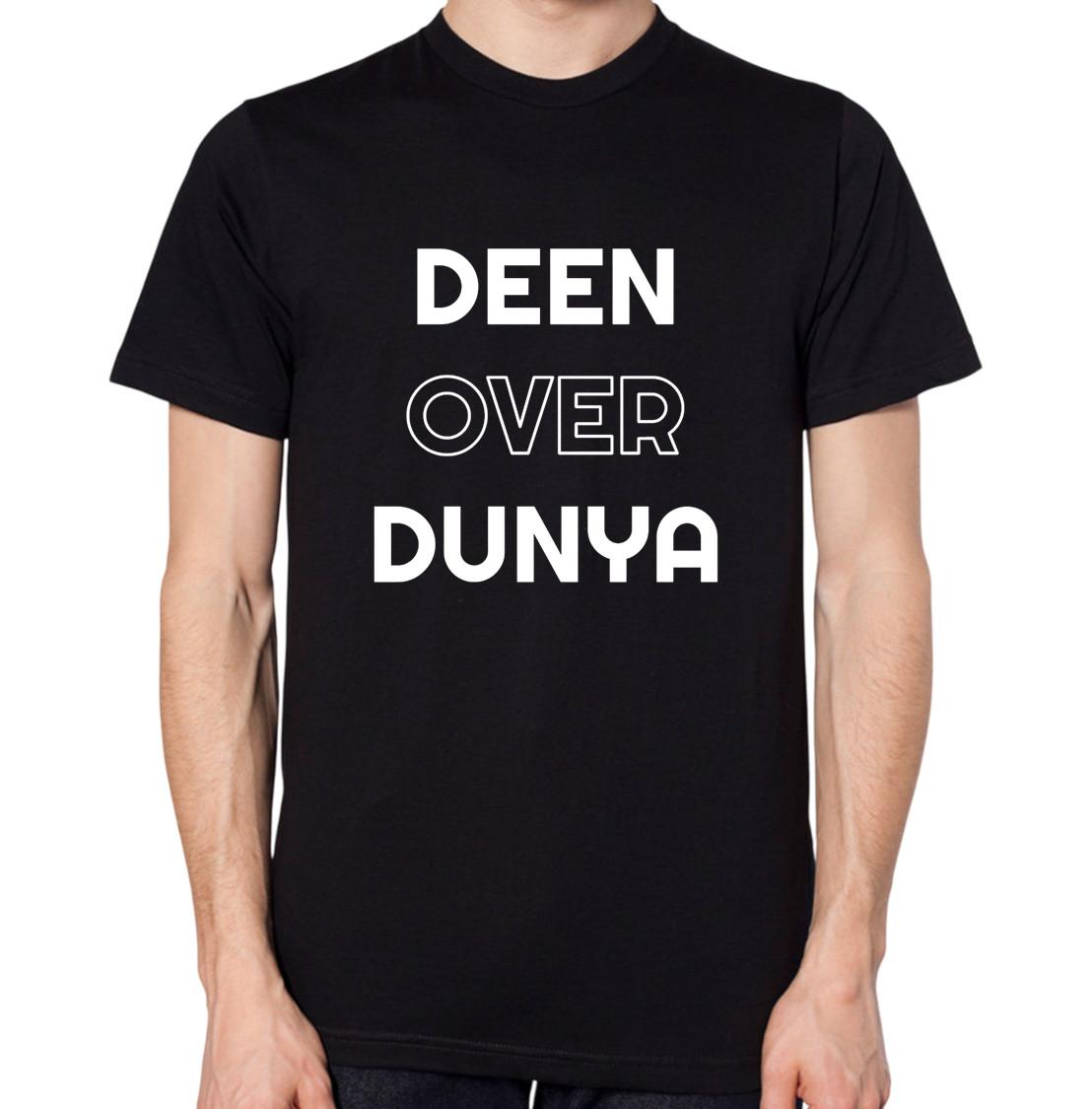Футболка Deen Over Dunya Вера Религия Мусульманская Футболка Ислам Мужская Женская Верх XL