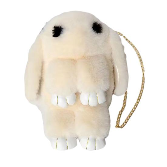 

Плюшевая Сумка-Кроссбоди в Форме Мультяшного Кролика Мягкая Сумка на Плечо Кролик из Искусственного Меха Пушистая Милая Сумка-Слинг Кролик для Женщин Девушек