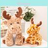 Cute Deer Plush Doll For Girls With Short Pile Fabric Kids Birthday Gift