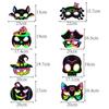 1Zestaw Halloweenowy Papier do Malowania Scratch Art Maska Malowalna Pusta Lis DIY Graffiti Maska Halloweenowa Impreza Maskaradowa Cosplay Dekoracje