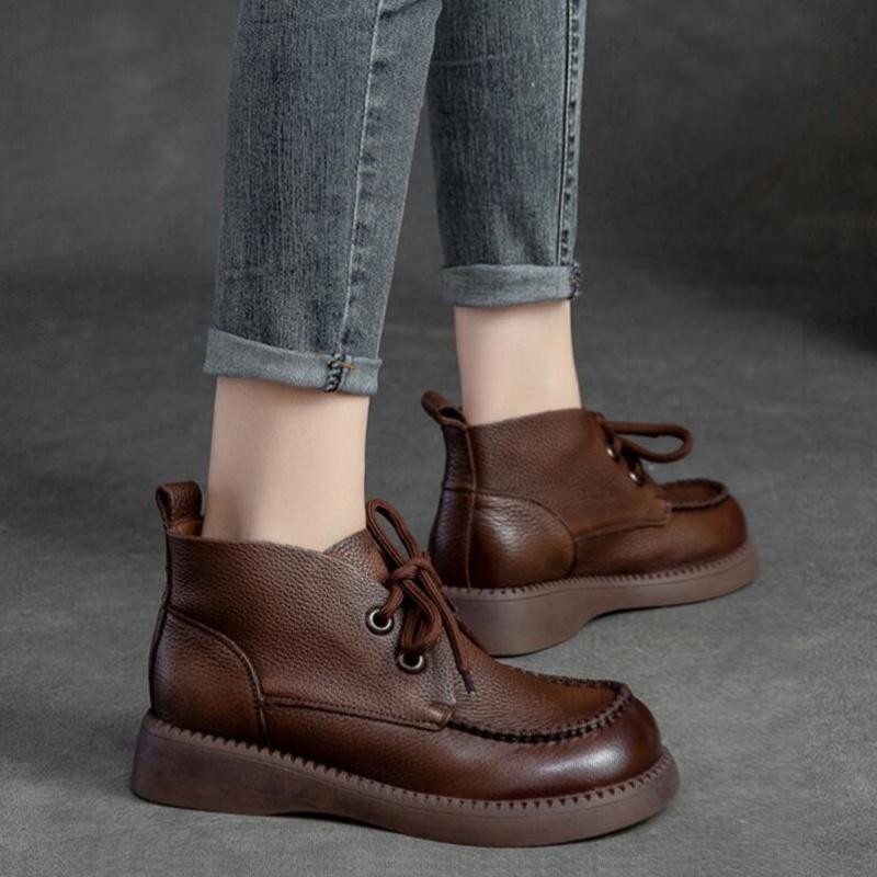 Men Women Summer Spring Autumn Casual Sneakers Breathable Fashion New Flat Boots Genuine Leather Shoes Waterproof Platform Sneaker 40
