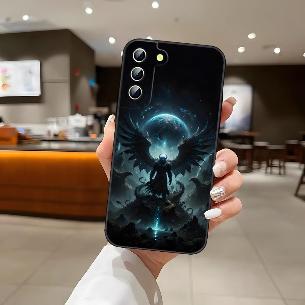 Black Angel Death Demon Phone Case For Samsung S24 Ultra S22 S23 S25 S20 Fe S21 Plus A54 A34 A16 A53 Back Cover